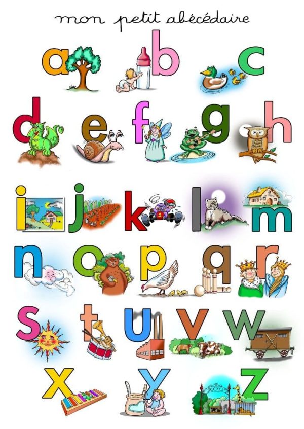 26 lettres de l'alphabet français maternelle